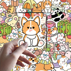 50pcs Waterproof Animal Expression Stickers for Phone Case Computer Skateboard