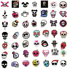 50pcs Skull Waterproof Vinyl Stickers For Water Bottle Laptop