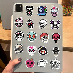 50pcs Skull Waterproof Vinyl Stickers For Water Bottle Laptop