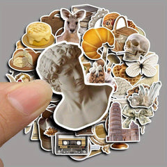 50pcs Brown Milk Coffee Waterproof Vinyl Stickers for Water Bottle Laptops