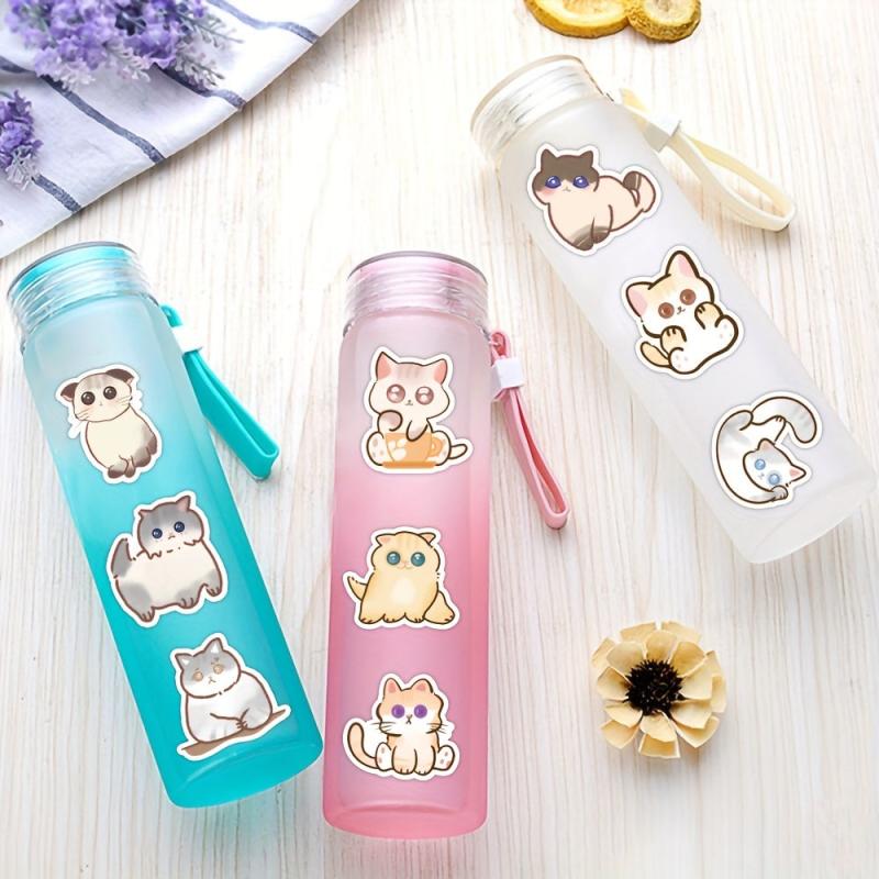 50pcs Cartoon Cat Stickers for Water Bottles Laptops Phones