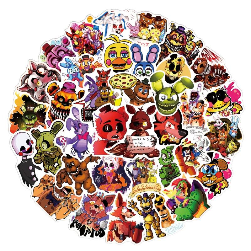 50pcs Teddy Bear Stickers for Thriller Game Graffiti Travel Box Guitar