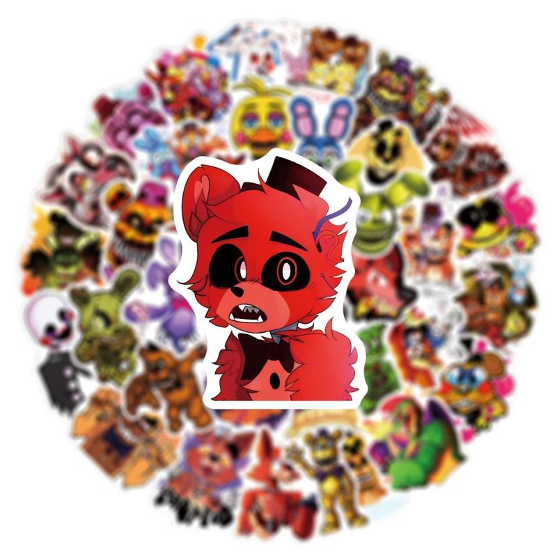 50pcs Teddy Bear Stickers for Thriller Game Graffiti Travel Box Guitar