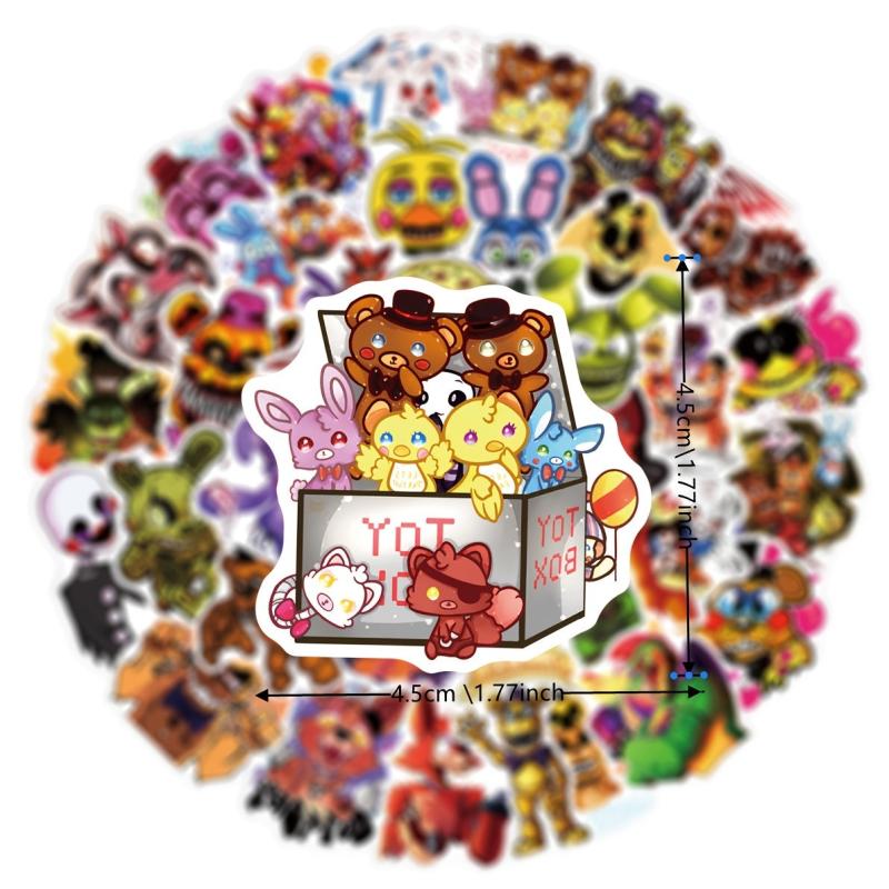 50pcs Teddy Bear Stickers for Thriller Game Graffiti Travel Box Guitar