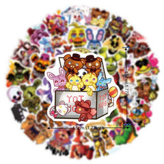 50pcs Teddy Bear Stickers for Thriller Game Graffiti Travel Box Guitar