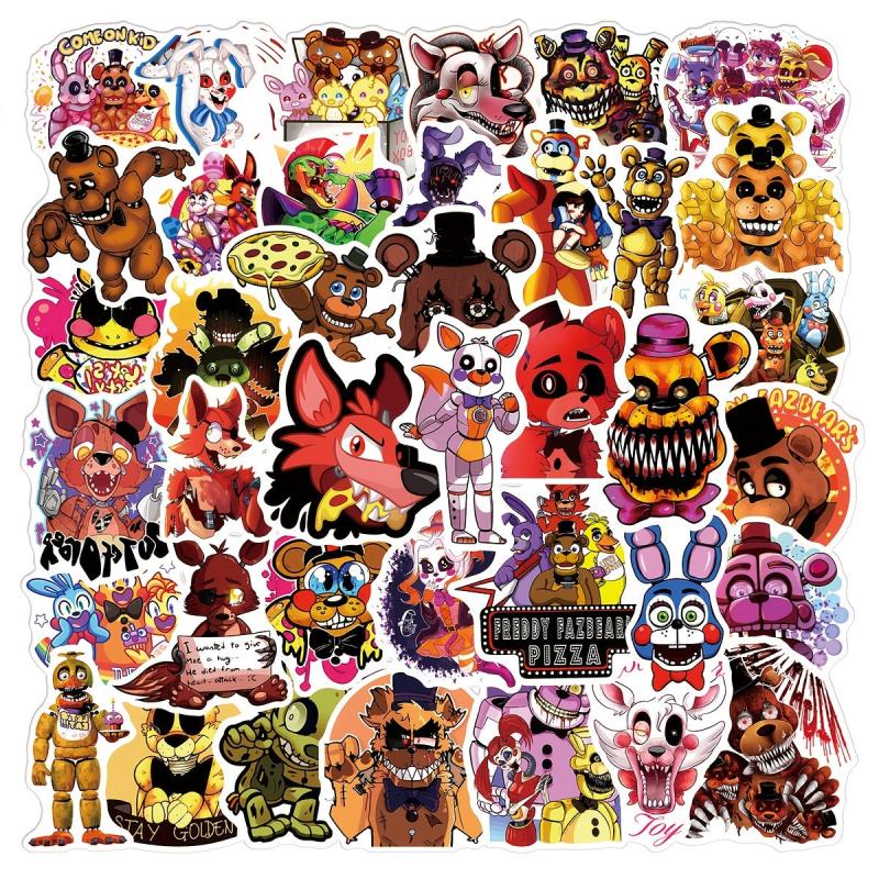 50pcs Teddy Bear Stickers for Thriller Game Graffiti Travel Box Guitar