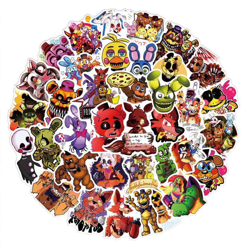 50pcs Teddy Bear Stickers for Thriller Game Graffiti Travel Box Guitar