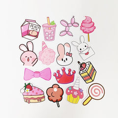 50pcs Cartoon Rabbit Self-adhesive Stickers for Bottles Laptops Skateboards