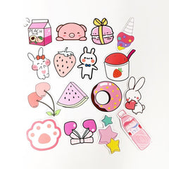 50pcs Cartoon Rabbit Self-adhesive Stickers for Bottles Laptops Skateboards