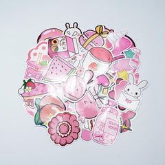 50pcs Cartoon Rabbit Self-adhesive Stickers for Bottles Laptops Skateboards