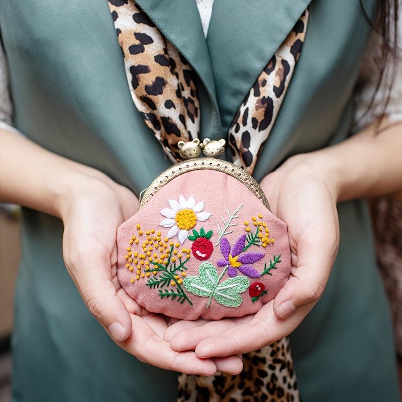 Cat Mouth Golden Bag Handbag Hand-embroidered DIY Material Bag