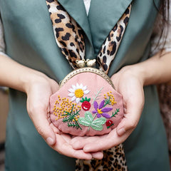 Cat Mouth Golden Bag Handbag Hand-embroidered DIY Material Bag