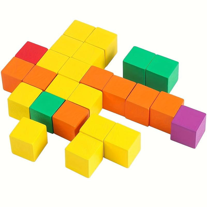 Wooden Building Block Set for Kids - Montessori Math Teaching Aid