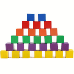 Wooden Building Block Set for Kids - Montessori Math Teaching Aid