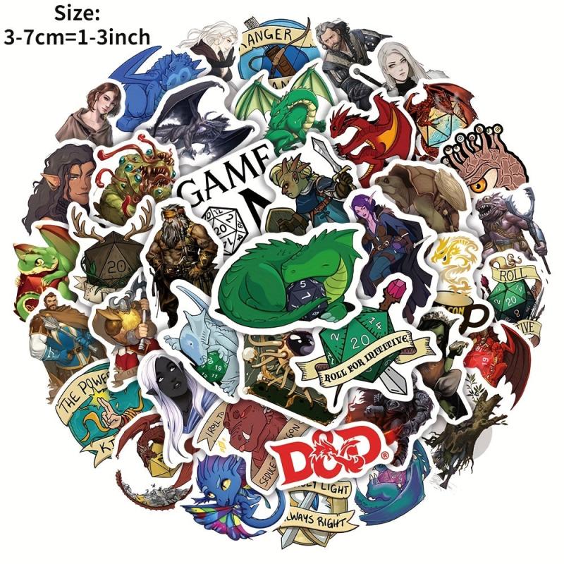 50Pcs Dragon Series Doodle Stickers Waterproof Decorative DIY Creative