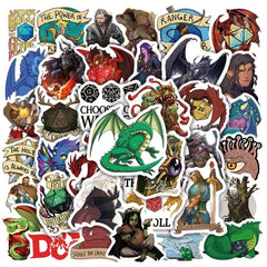 50Pcs Dragon Series Doodle Stickers Waterproof Decorative DIY Creative