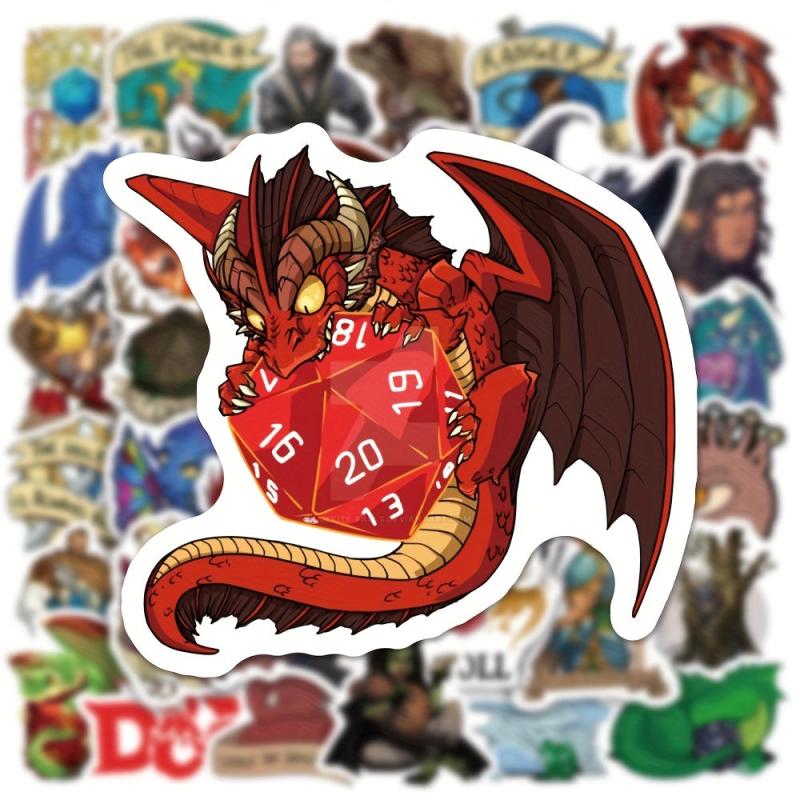 50Pcs Dragon Series Doodle Stickers Waterproof Decorative DIY Creative