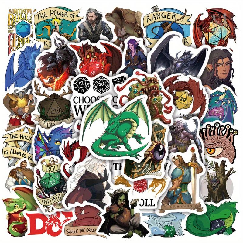 50Pcs Dragon Series Doodle Stickers Waterproof Decorative DIY Creative