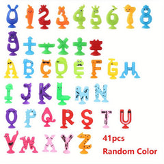 Colorful Numbers Letters Suction Cup Toys For Kids Educational Bath Toys