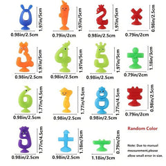 Colorful Numbers Letters Suction Cup Toys For Kids Educational Bath Toys