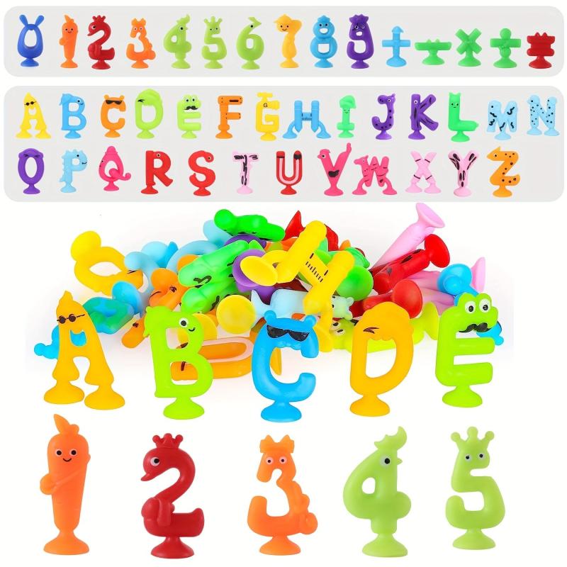 Colorful Numbers Letters Suction Cup Toys For Kids Educational Bath Toys