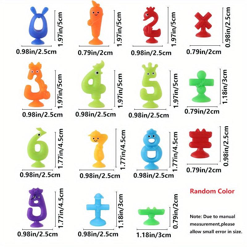 Colorful Numbers Letters Suction Cup Toys For Kids Educational Bath Toys