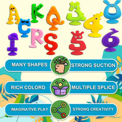 26 Pcs Animal Letter ABC & 15 Pcs Number Suction Cup Toy