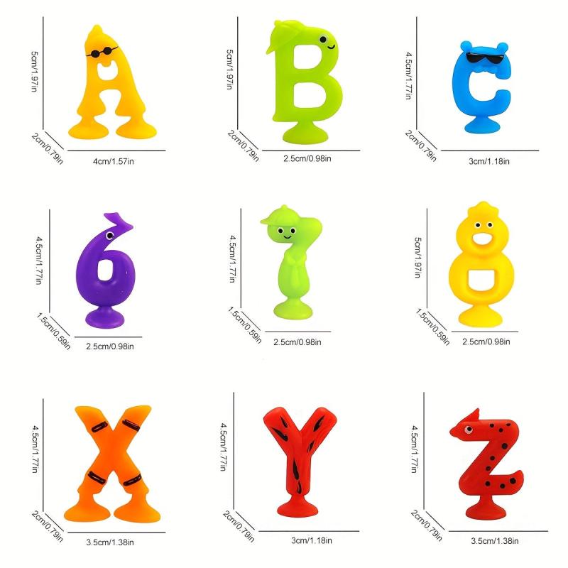 26 Pcs Animal Letter ABC & 15 Pcs Number Suction Cup Toy