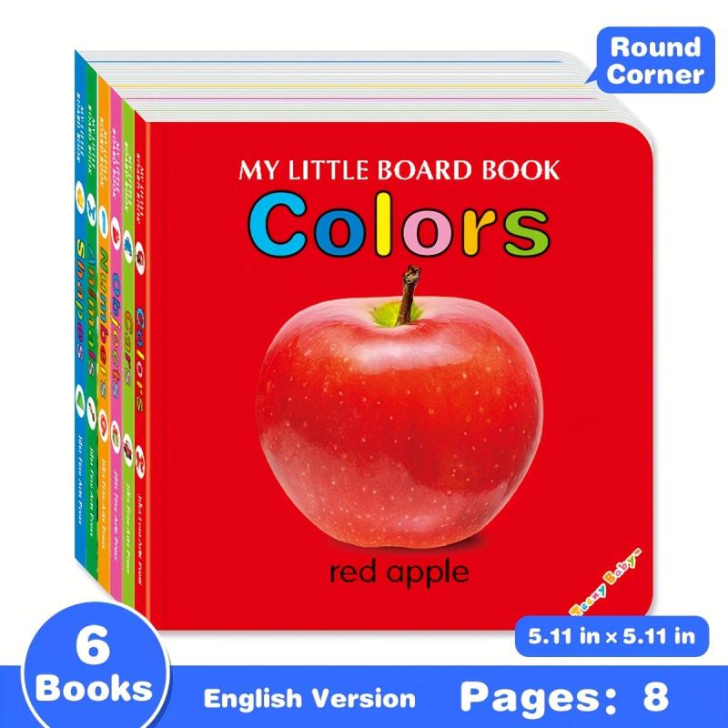 6 Board Books Set Improve Cognitive Ability Word Card Book Christmas Gift