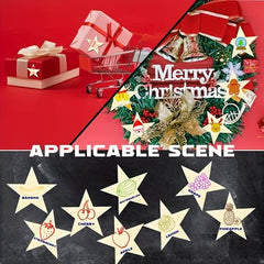 10pcs Wooden Star Decorations - Christmas Parties & DIY Crafts - Wood Slices 2in
