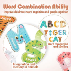 Magnetic Animal Alphabet Letters Set for Kids