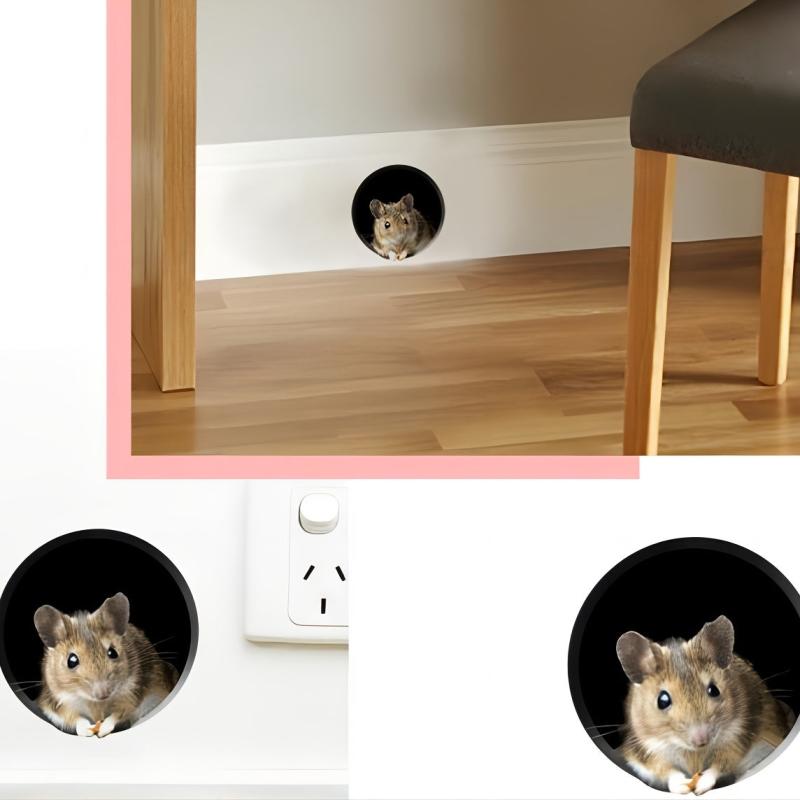 Cartoon Mouse Hole Stickers - Fun Twist for Home Decor