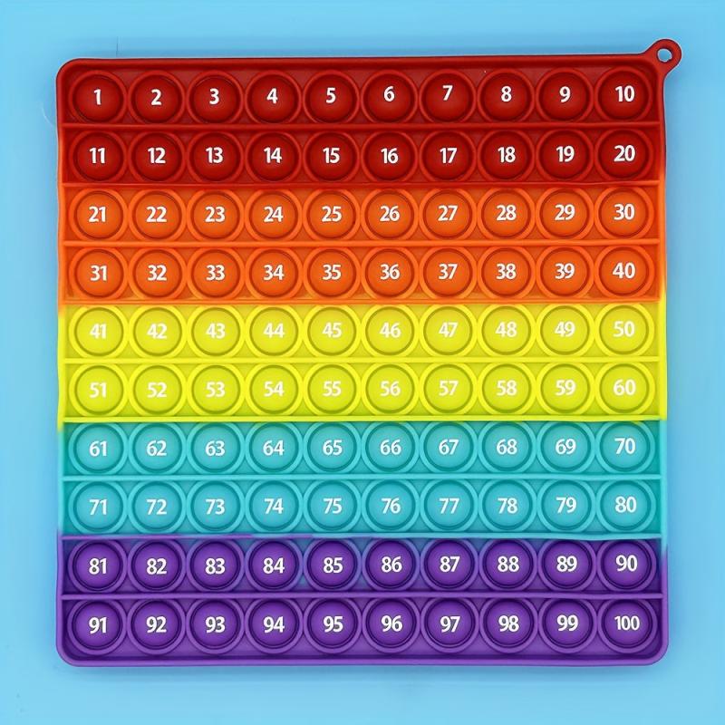 100 Numbers Large Pop Math Toys Square Colorful Push Bubble Fidget
