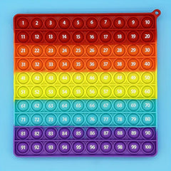 100 Numbers Large Pop Math Toys Square Colorful Push Bubble Fidget