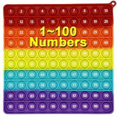 100 Numbers Large Pop Math Toys Square Colorful Push Bubble Fidget
