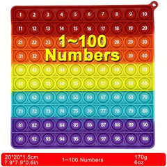 100 Numbers Large Pop Math Toys Square Colorful Push Bubble Fidget