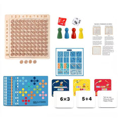 Wooden Math Board Game for Kids 3-12 Years Old