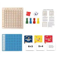 Wooden Math Board Game for Kids 3-12 Years Old