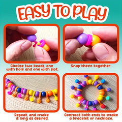 Beaded Popper Beads DIY Jewelry Kit - Perfect Gift for Kids