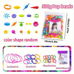 Beaded Popper Beads DIY Jewelry Kit - Perfect Gift for Kids