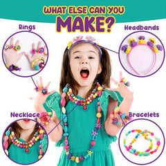 Beaded Popper Beads DIY Jewelry Kit - Perfect Gift for Kids