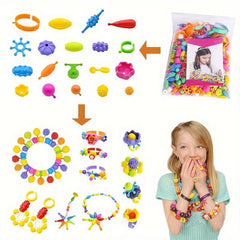 Beaded Popper Beads DIY Jewelry Kit - Perfect Gift for Kids