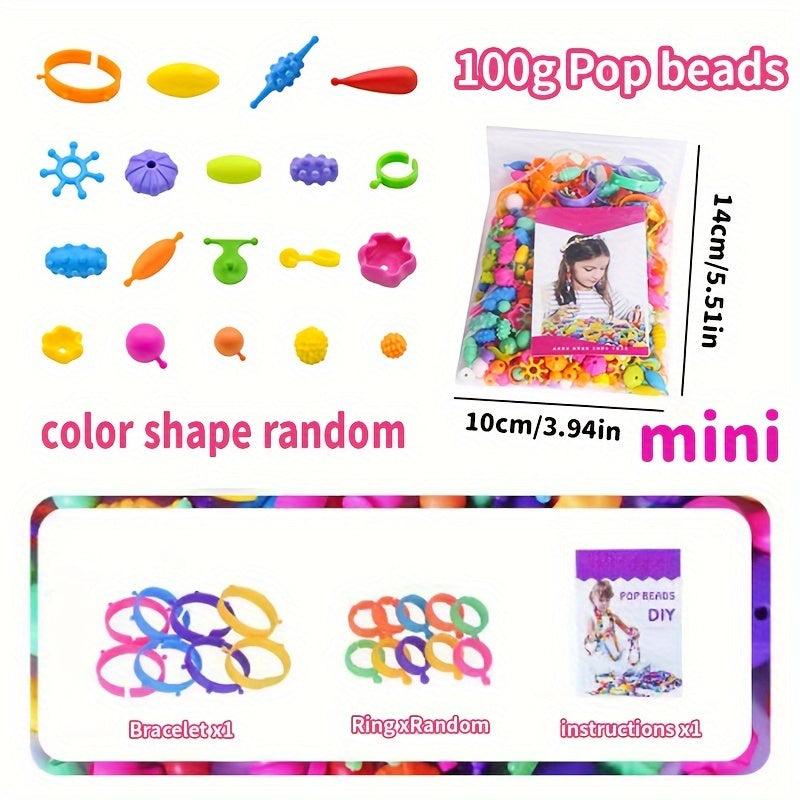 Beaded Popper Beads DIY Jewelry Kit - Perfect Gift for Kids