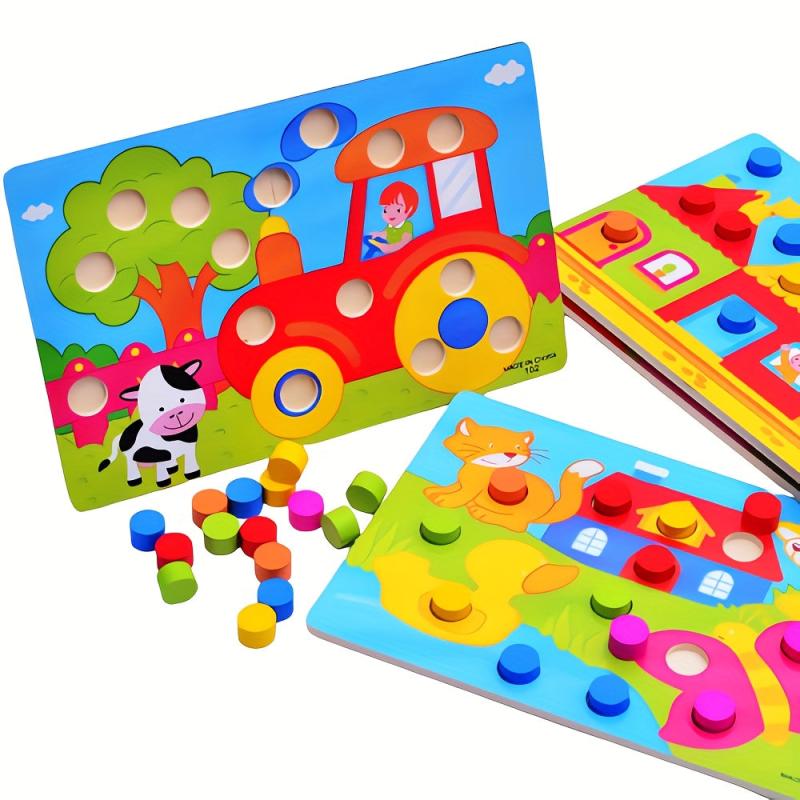 Wooden Puzzle Jigsaw Toy Montessori Baby Toys Wood Cartoon Animal Puzzles