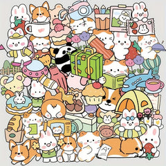 Small Animal Sticker Little Shiba Groove Little Rabbit Sticker
