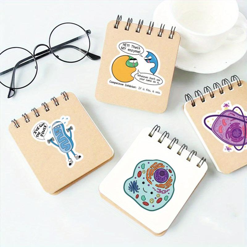 61pcs Biology Stickers Cartoon Aesthetics Vinyl Waterproof Stickers