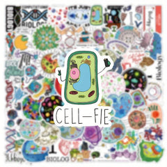 61pcs Biology Stickers Cartoon Aesthetics Vinyl Waterproof Stickers