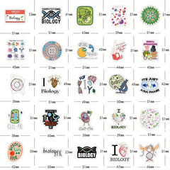 61pcs Biology Stickers Cartoon Aesthetics Vinyl Waterproof Stickers