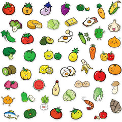 100pcs Fruit Vegetable Intelligence Puzzle Stickers for Kids Teens Adults