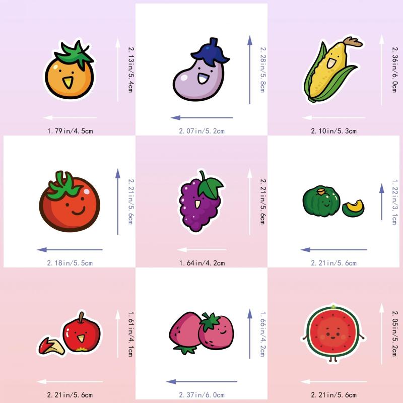 100pcs Fruit Vegetable Intelligence Puzzle Stickers for Kids Teens Adults